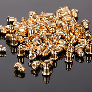 Clous d'oreilles en métal en forme de balle, plaqués or, antidérapants, pour la fabrication de bijoux, composants de bijouterie - Product Image 1
