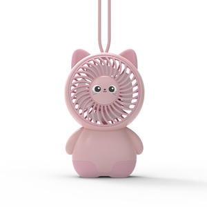 Мини-Настольный USB-вентилятор с зарядкой 5 В ручной электрический вентилятор с тремя скоростями ветра милый мультяшный дизайн для студентов, домашних животных, пластиковый материал-для - Product Image 2