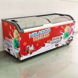 Congelador horizontal con inverter, tapa de cristal lisa, exhibidor de carne profundo para <span class=keywords><strong>supermercado</strong></span>, con tapa deslizante superior, para alimentos congelados envasados y carne - Product Image 3