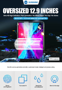 20 pièces Sunshine Ss-057hp Ss-057hp+ pour <span class=keywords><strong>Ipad</strong></span> 12,9 pouces Film hydrogel HD Anti-huile Imperméable Anti-traces de doigts Film protecteur Tph - Product Image 5
