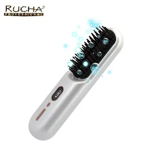Professional Electric Brush Portable Mini Ceramic Hair Straightener Brush Ionic Cordless Hair Straightener Comb