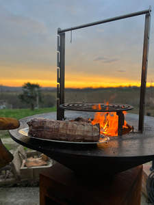 Braiser CORTEN en Acier Corten de 100 cm, Foyer Circulaire Extérieur pour Barbecue au Bois et au Charbon - Product Image 6