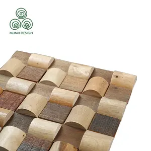 MUMU-azulejos de pared de decoración de madera para barco antiguo, mosaicos de madera originales ecológicos con detección de vicisitude