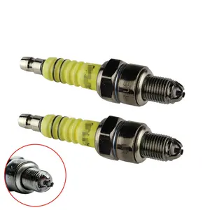 Motorcycle Spark Plug Performance Triple Electrode Replaces GY6 C7HA C7HSA A7TC Motorcycle Racing Spark Plug
