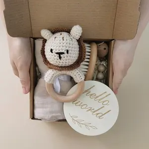 Hello <span class=keywords><strong>World</strong></span> Baby Gift set Milestone cards muselina edredón manta Toalla Bebé Sonajero Dentición Juguete Baño ETSY TOP 1 2024 VENTA - Product Image 6