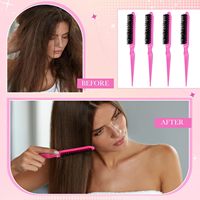 Brosse à cheveux personnalisée à queue pointue, anti-frisottis, massante, portable, pour soins capillaires, volumisante et bouclante, rose, pour maquilleurs professionnels