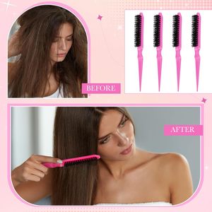 Cepillo <span class=keywords><strong>de</strong></span> Pelo Personalizado con Punta Fina, Antifrizz, Masajeador, Portátil, Voluminizador y Rizador, Color Rosa, para Maquilladores - Product Image 6