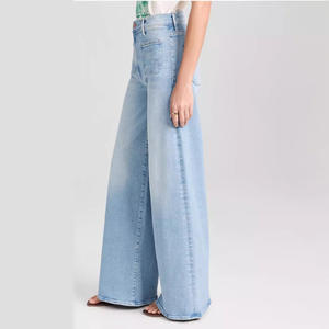 Avrupa ve amerika birleşik devletleri'nde yeni modeller aynı yüksek belli açık mavi lexan Hanma yumuşak geniş bacaklı alevlendi kot - Product Image 3