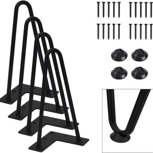 Pata de Mesa en Forma de U de Hierro Forjado Sólido - Fácil Montaje DIY para Mesas de Hogar, Oficina y Comedor - Product Image 4