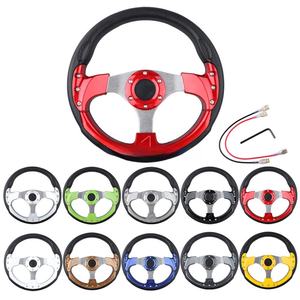 18 मोड्स यूनिवर्सल 13/14 इंच एल्यूमीनियम पु कार रेसिंग स्पोर्ट्स ड्रिफ्टिंग स्टीयरिंग व्हील - Product Image 3