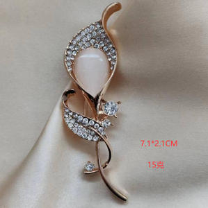 Broches en métal, fleurs classiques, alliage, strass, plaqué or, designs personnalisés, cadeaux de fiançailles, bijoux de mariage, ensembles pour femmes, uniques - Product Image 4