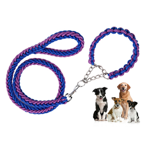 Mới đến con chó cổ áo và dây xích thiết lập chạy đào tạo chất lượng cao Nylon Dây Xích chó lớn - Product Image 1