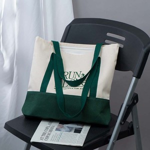 Lettre personnalisée impression Logo Sac à bandoulière en toile Sac fourre-tout en toile de coton élégant écologique <span class=keywords><strong>avec</strong></span> une <span class=keywords><strong>poche</strong></span> externe - Product Image 2