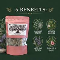 Herbes pour bain de vapeur Yoni sous marque privée : Artemisia, Rose, Camomille, Lavande – Formule OEM certifiée GMP, antibactérienne