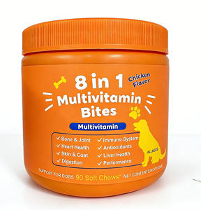 Complément alimentaire quotidien de calcium pour chiens, marque privée OEM, multivitamines 8 en 1, comprimés à mâcher souples pour animaux de compagnie, soins et suppléments pour la santé des animaux - Product Image 1
