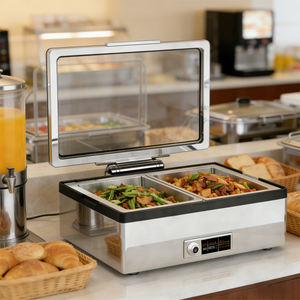 Juego de Recipientes para Calentar Comida Profesional de Acero Inoxidable, Calentador Eléctrico para Buffet de Uso en Cocina - Product Image 1