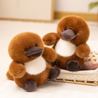 Niedliches Entenrüssel-Plüschkissen für Mädchen, Weiches Flauschiges Braunes Stofftier-Kissen, Tierförmiges Sofa-Ornament, Schlafzimmer-Deko, Geburtstagsgeschenk