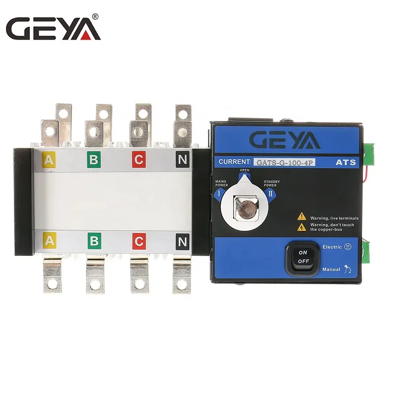 منتج كهربائي GEYA GATS-G-100-4P من المصنع تبديل التيار الكهربائي تبديل التيار التلقائي تبديل التيار الكهربائي ATS OEMS