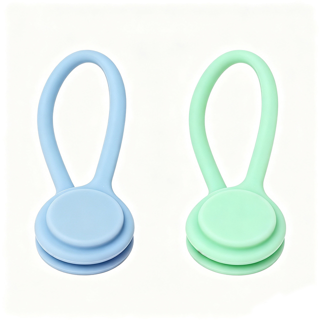 Magnetic Cord Organizer Strong Snap-on Silicone Office Desktop Cable Tidy Flexible Silicone Magnetic Ties
