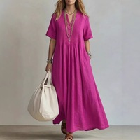 Robes longues décontractées élégantes pour femmes, col en V et bretelles larges, tenue formelle personnalisée pour l'été