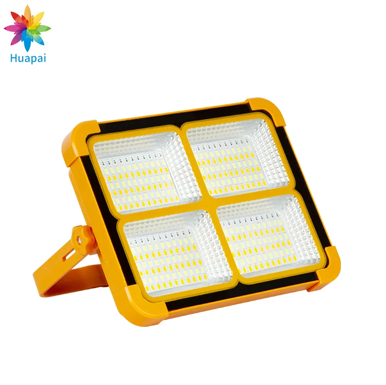 HUAPAI Rechargeable Solar USB Charging Emergency Lights Ip65 100w 200w All In One Portable Solar Flood Light