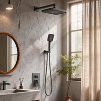Mitigeurs de douche pluie en laiton brossé à poignée unique haut de gamme, système de couleurs unifié, assortiment complet par catégories, pour usage hôtelier