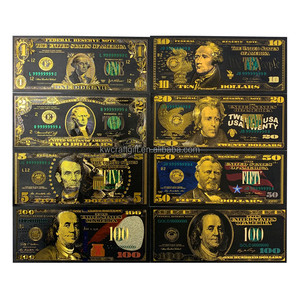 New Technology American Banknote <strong>Black</strong> Gold Bronzing 100 USD <strong>Dollar</strong> Gift 24k Foil <strong>Dollar</strong> Sets of 8 Pieces