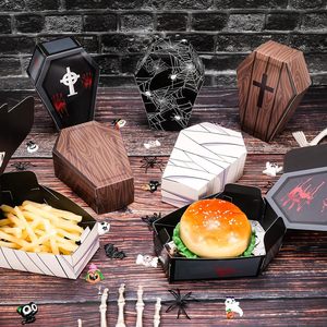 12 Uds. Caja de regalo de Halloween Cross Spider Web Goodie Boxes Halloween Coffin Shape Treat Cajas de papel para Trick or Treat Horror Party - Product Image 2