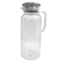 Carafe/Bouilloire filtrante à eau en plastique écologique moderne avec poignée et couvercle transparent pour la maison, les restaurants, les fêtes, les cadeaux d'affaires