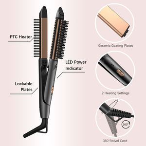 Hot Selling 2 In 1 Haar bürste Ionic Bart glätter Volumizing Haar glätter Kamm Styling <span class=keywords><strong>Tool</strong></span> - Product Image 4