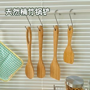 Juego de espátulas de bambú, 4 piezas, utensilios de cocina antiadherentes y resistentes al calor para freír en sartén - Product Image 5