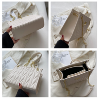 Sac fourre-tout d'été matelassé en cuir PU pour femme avec fermeture éclair et chaîne, grande capacité, personnalisable avec logo, vente en gros