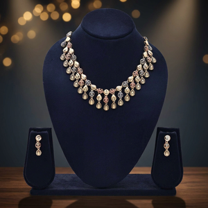 Collares de Oro de 3 Tonos al por Mayor, Conjunto de Joyería Indo-Occidental, Joyería Turca, Joyería de Moda, Conjunto de Joyería de Latón Tricolor - Product Image 1