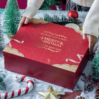 Nouvelle boîte cadeau thème joyeux noël, boîte en papier à clapet pour père noël