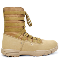 Bottes de Combat Tactiques Imperméables et Légères Brun-Noir Style Désert avec Doublure, Idéales pour la Randonnée