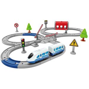 Ensemble de <span class=keywords><strong>train</strong></span> électrique DIY à assembler, 76 pièces, avec musique, jouets en plastique - Product Image 1