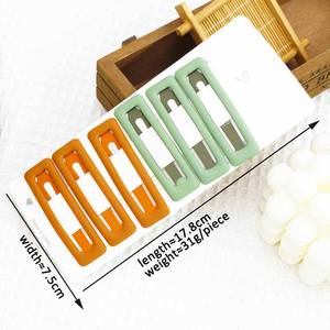 Einfarbige Haarnadeln im europäischen Stil für Mädchen Mehrfarbige Haars pangen für Kinder 6 Stück pro Karte aus Metall Eisen Modisch - Product Image 1