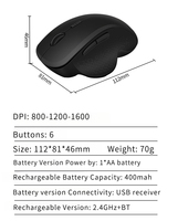 Logo Kustom Tahan Air Mini LED Nirkabel 2.4GHz 1600 DPI Optik USB+BT Mouse Senyap Isi Ulang untuk Komputer PC Kantor