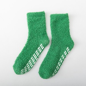 Customized Half Fluffy Solid Coral Fleece Chenille Mid Calf Slipper <strong>Socks</strong> for Winter - Product Image 2