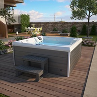 Bains à remous et jacuzzis en acrylique pour jardin extérieur, villa, 5 personnes avec 34 jets, fontaines d'eau, ozone, 33 LED