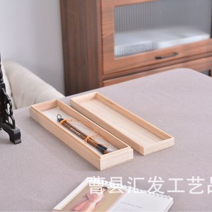 Caja de Madera para Pinceles de Caligrafía, Rectangular, de Madera Maciza de Paulownia, para Almacenamiento y Regalo, Heze, Shandong - Product Image 5