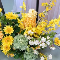Arche de tournesols jaunes en soie artificielle personnalisée pour anniversaire, remise de diplôme, mariage, événement, fête, Noël, décoration de restaurant et de bar