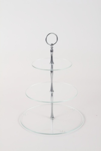 3 katlı (katman) yuvarlak temperli cam kek tepsisi - Product Image 3