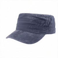 OEM Zwarte 5-Panel Katoenen Pet Unisex Casual Gevoerde Hoed Lente Zomer Effen Kleur Volwassen Maat 56-58CM