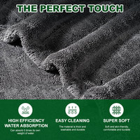 Serviettes de séchage en microfibre sans bords à boucles torsadées pour le lavage et le detailing automobile, séchage rapide