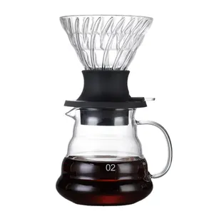New Creative Design High Borosilicate Heat Resistant Glass Coffee Pot 60 With Adjustable Filter Dripper