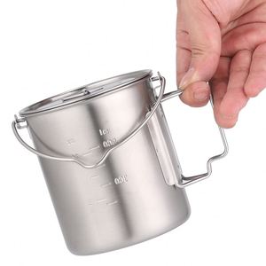 Échantillon gratuit CE Camping Pot 750ml Tasse ou pot léger de luxe, portable avec poignées pliables et couvercle pour l'extérieur - Product Image 3