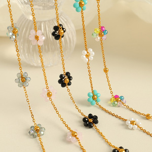 สร้อยคอคริสตัลรูปดอกไม้ โซ่ทองประดับคริสตัลไรน์สโตน ดีไซน์ดอกเดซี่ สำหรับผู้หญิง สวมใส่ได้ทุกวัน - Product Image 1