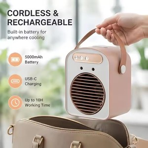 Nuevo Ventilador de <span class=keywords><strong>Aire</strong></span> <span class=keywords><strong>Acondicionado</strong></span> Portátil Recargable por USB, Mini Ventilador de Escritorio con Asa, Pantalla Digital, Enfriador de <span class=keywords><strong>Aire</strong></span> con Rociador - Product Image 3