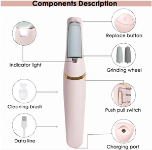 Lime à <span class=keywords><strong>pieds</strong></span> rechargeable, éliminateur de callosités, machine de pédicure, rose, lime à <span class=keywords><strong>pieds</strong></span> électrique, éliminateur de callosités électriques <span class=keywords><strong>pour</strong></span> <span class=keywords><strong>les</strong></span> <span class=keywords><strong>pieds</strong></span> avec lumière LED - Product Image 5